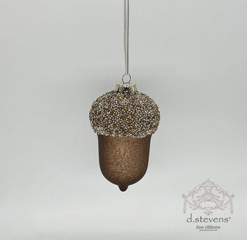 Brown Beaded Top Acorn Ornament - My Christmas
