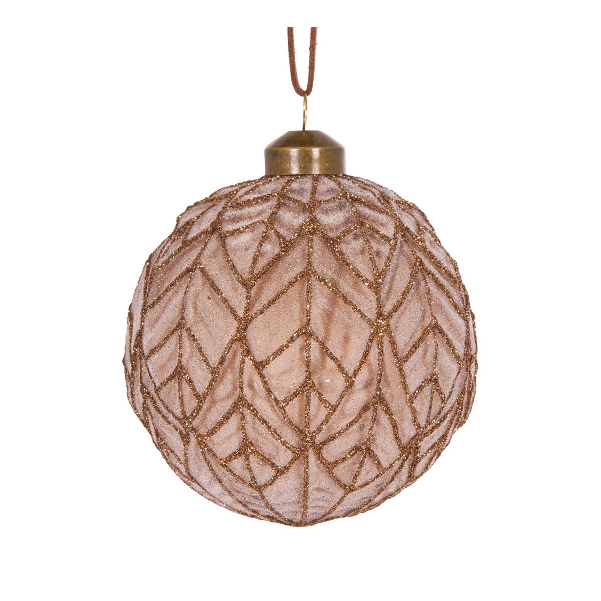 Brown Deco Leaf Bauble - My Christmas