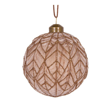 Brown Deco Leaf Bauble - My Christmas