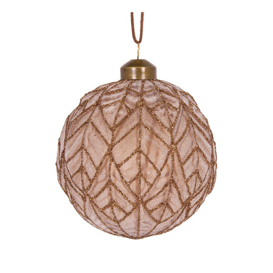 Brown Deco Leaf Bauble - My Christmas
