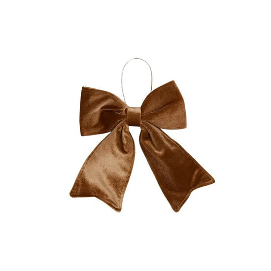 Brown Velvet Bow - My Christmas