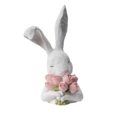 Bunny Bust with Pink Flowers - My Christmas