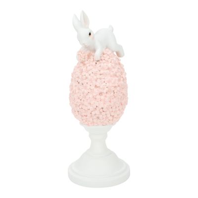 Bunny on Pink Floral Egg - 21cm - My Christmas