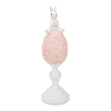 Bunny on Pink Floral Eggs - 30cm - My Christmas