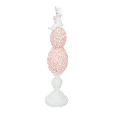 Bunny on Pink Floral Eggs - 38.5cm - My Christmas