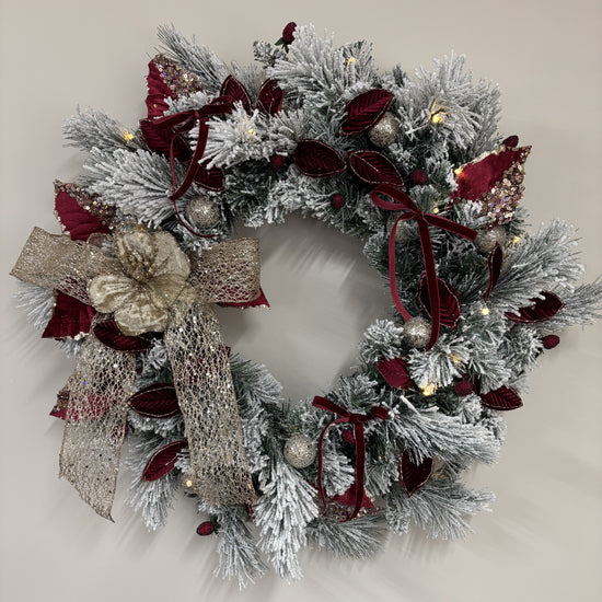 Burgundy and Champagne Wreath - 60cm - My Christmas