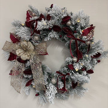 Burgundy and Champagne Wreath - 60cm - My Christmas