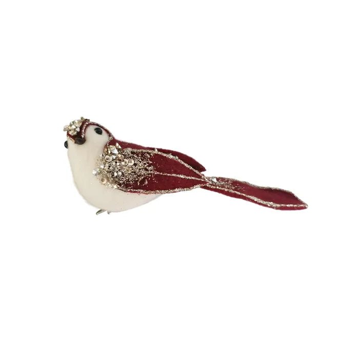 Burgundy and Gold Velvet Finch - My Christmas