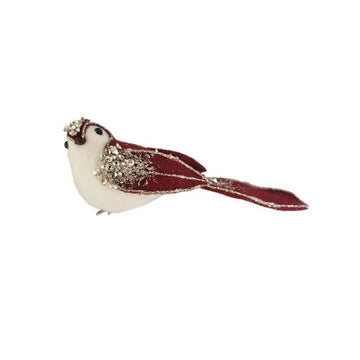 Burgundy and Gold Velvet Finch - My Christmas