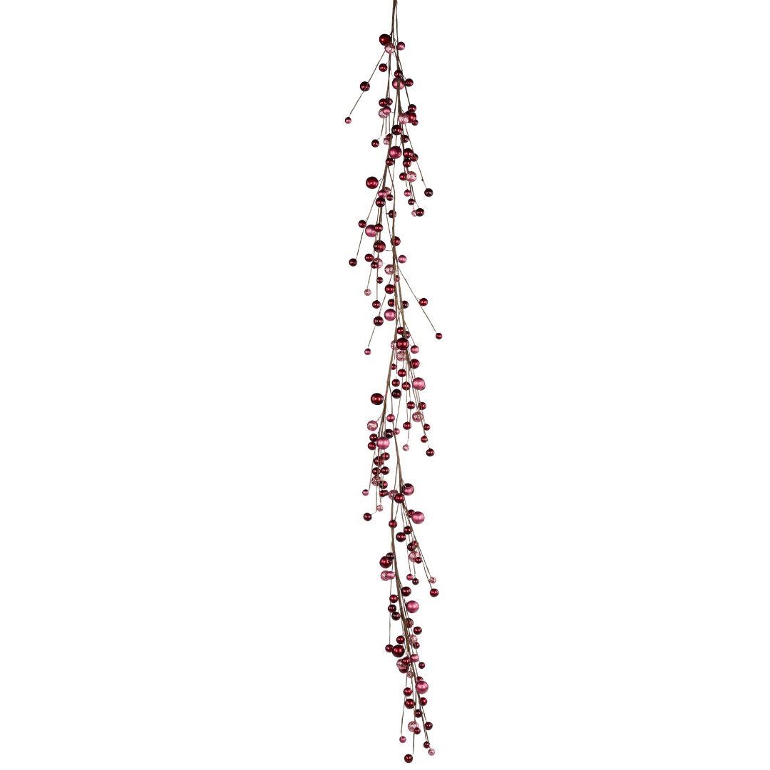 Burgundy and Pink Ball Garland - My Christmas