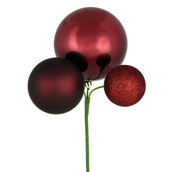 Burgundy Bauble Cluster Pick - Large - My Christmas