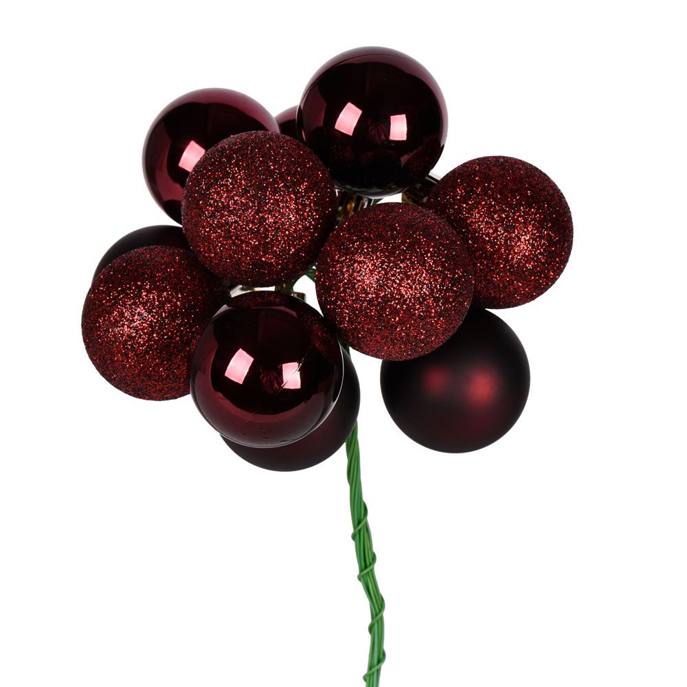 Burgundy Bauble Cluster Pick - Small - My Christmas