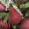Burgundy Beaded Fruit Ornaments - Set of 3 - My Christmas