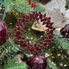 Burgundy Crystal Wreath Ornament - My Christmas