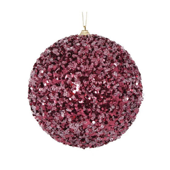 Burgundy Crystals Bauble - 15cm - My Christmas