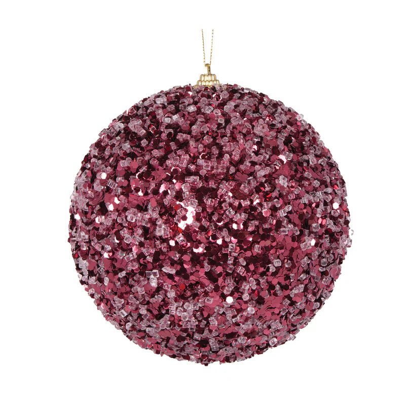 Burgundy Crystals Bauble - 15cm - My Christmas
