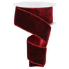 Burgundy Deluxe Velvet Ribbon with Satin Backing - 2.5" wide - My Christmas