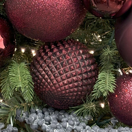 Burgundy Durian Bauble - 10cm - My Christmas