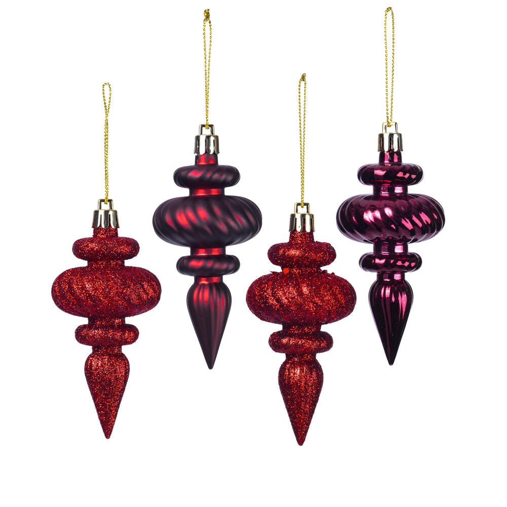 Burgundy Finial Ornament - Box of 8 - My Christmas