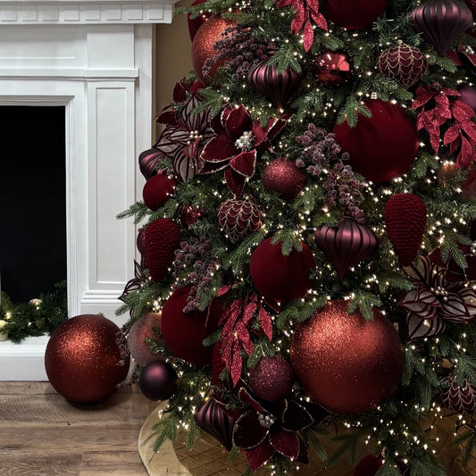 Burgundy Flocked Pinecone Ornament - My Christmas