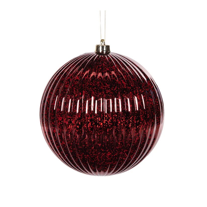 Burgundy Mercury Ribbed Bauble - 20cm - My Christmas