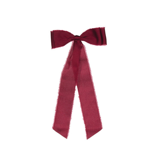 Burgundy Raw Satin Bows - Pack of 6 - My Christmas