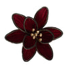 Burgundy Rope Edge Flower with Clip - My Christmas