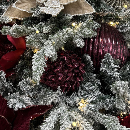 Burgundy Ruffles Bauble - My Christmas