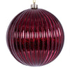 Burgundy Shiny Lined Mercury Bauble - 15cm - My Christmas