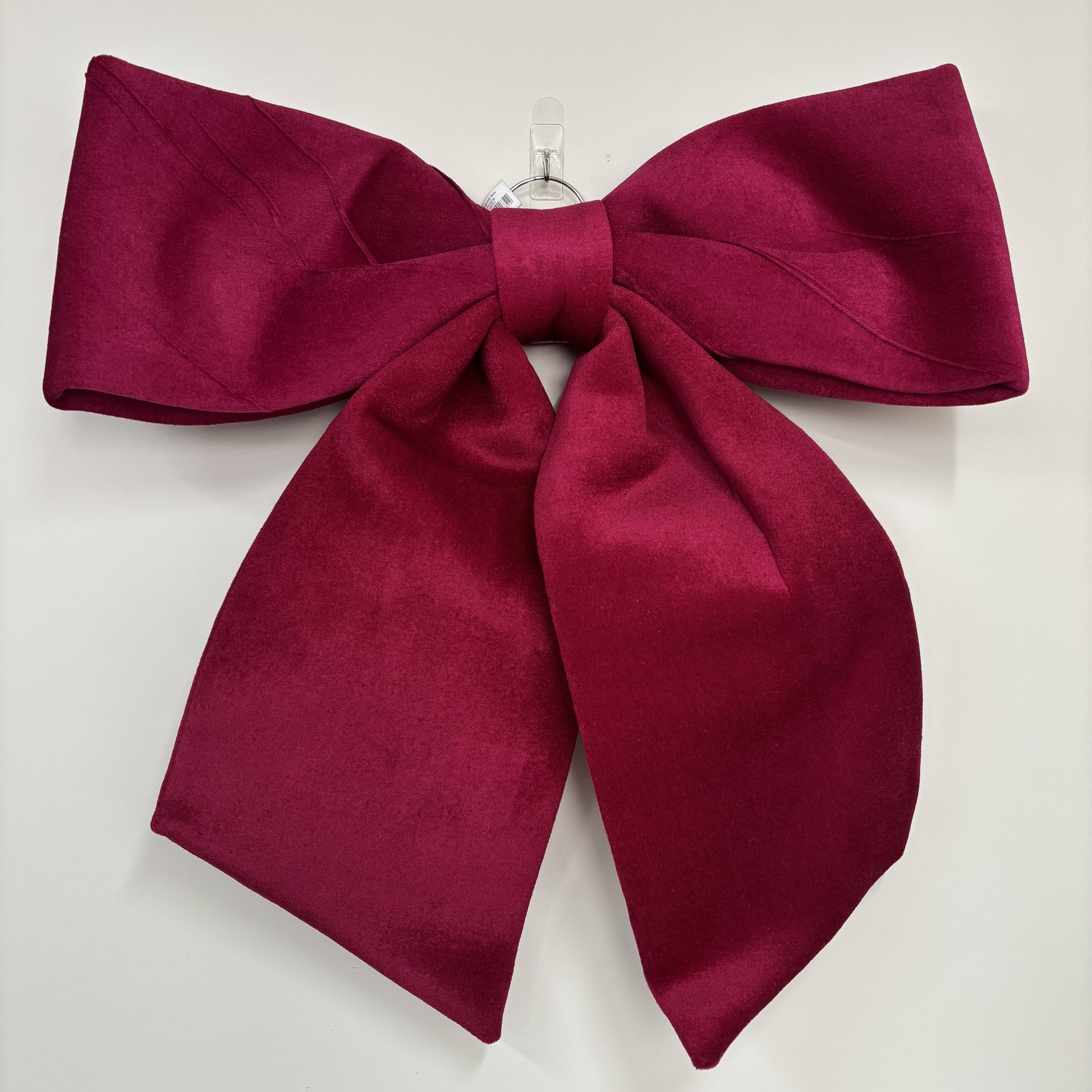 Burgundy Velvet Bow with Loop - My Christmas