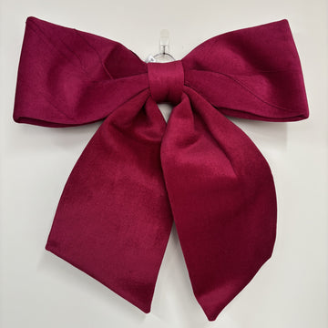 Burgundy Velvet Bow with Loop - My Christmas