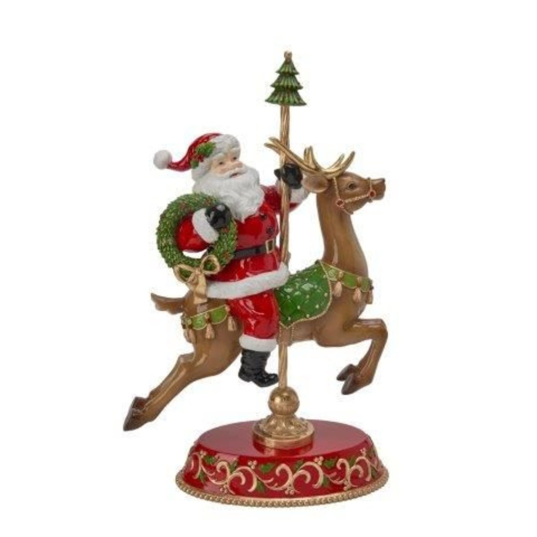 Carousel Deer with Santa - My Christmas