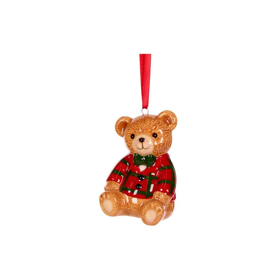 Ceramic Teddy Bear Ornaments - Assorted - My Christmas