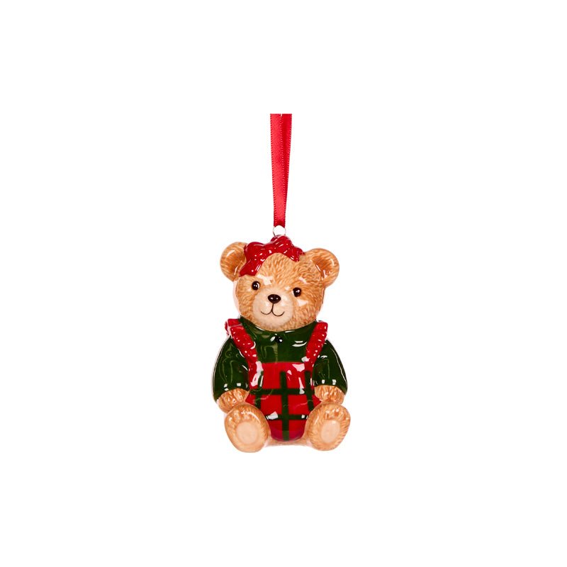 Ceramic Teddy Bear Ornaments - Assorted - My Christmas