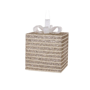 Champagne and Pearl Glittered Gift Box - 30cm - My Christmas