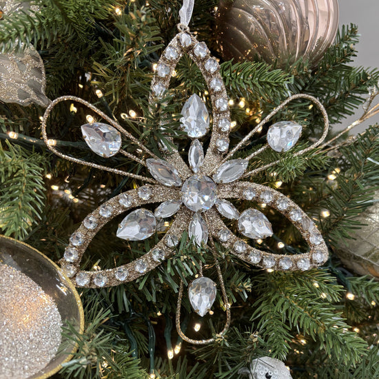 Champagne and Silver Flower Ornament - 20cm - My Christmas