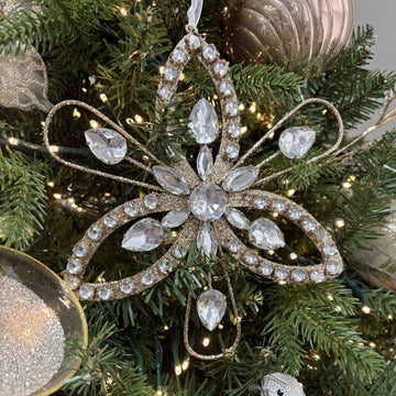 Champagne and Silver Flower Ornament - 20cm - My Christmas