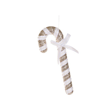 Champagne and White Hanging Candy Cane - 33cm - My Christmas