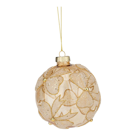 Champagne Bow Ball Ornament - My Christmas