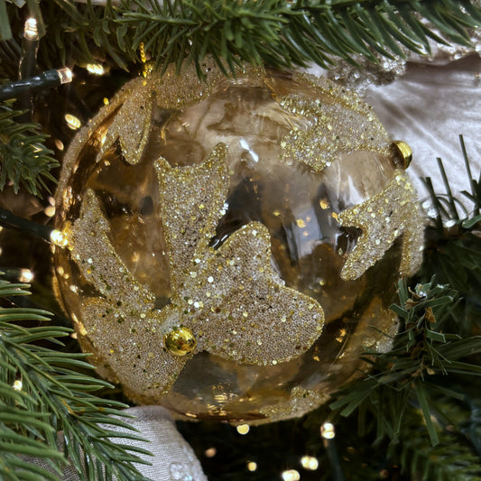Champagne Bow Ball Ornament - My Christmas