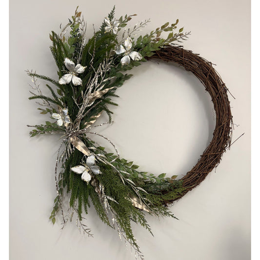 Champagne Butterfly Vine Wreath - 50cm - My Christmas