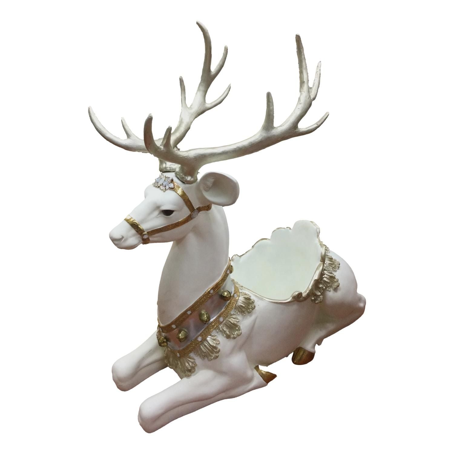 Champagne Deer Flower Pot - My Christmas
