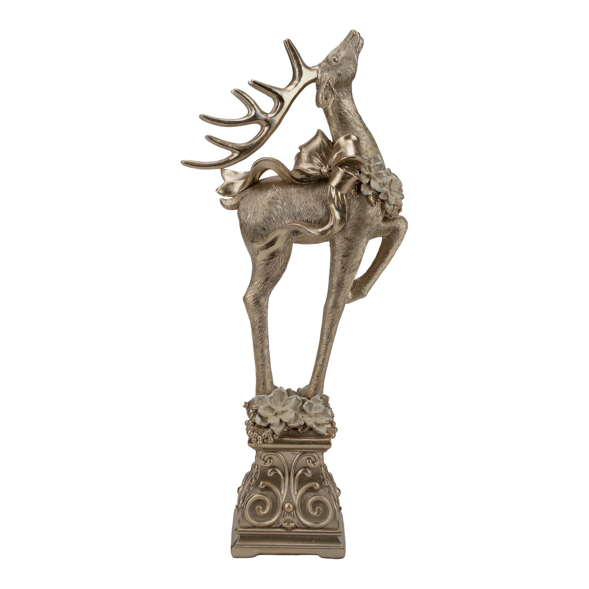 Champagne Deer on Pedestal - 41cm - My Christmas