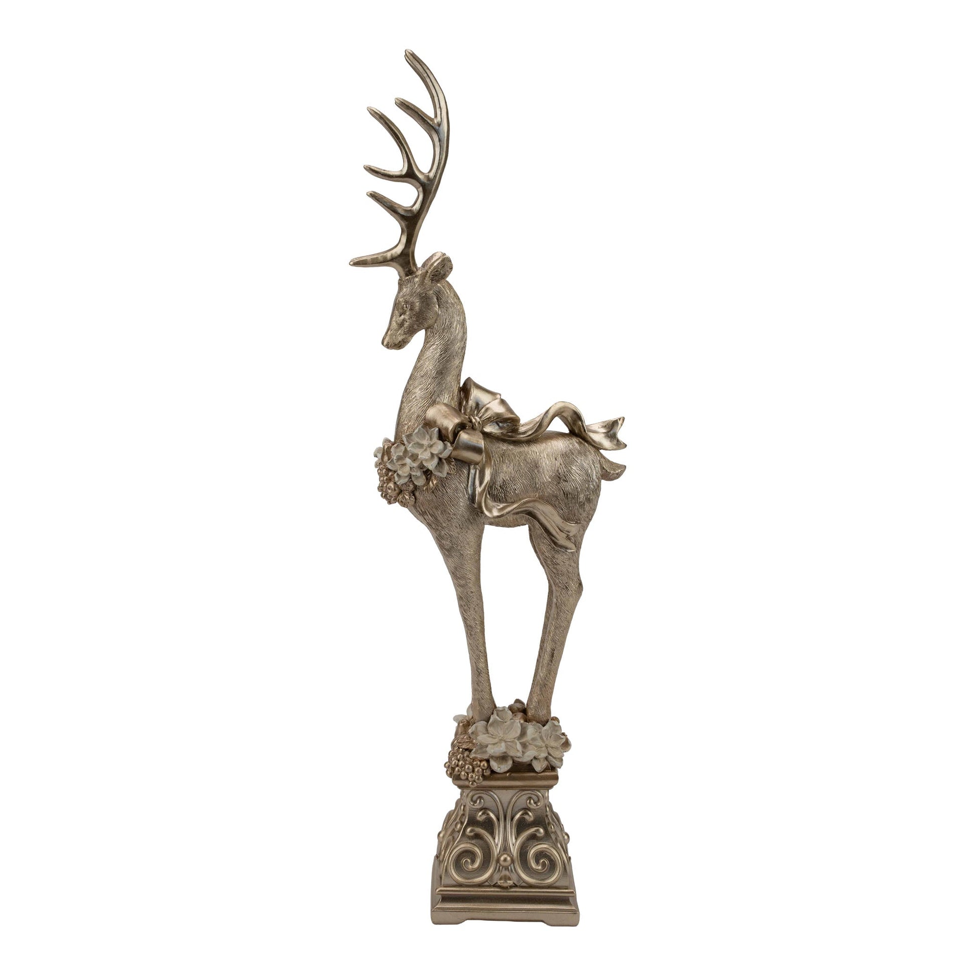 Champagne Deer on Pedestal - 52cm - My Christmas