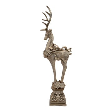 Champagne Deer on Pedestal - 52cm - My Christmas