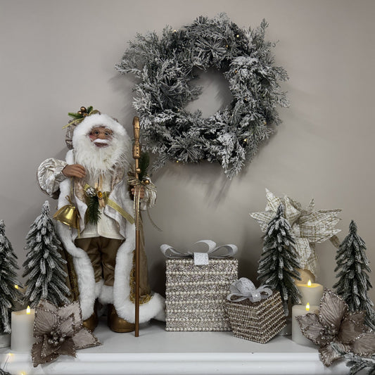 Champagne Fabric Santa - 65cm - My Christmas