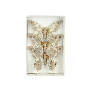 Champagne Feather Butterfly - Pack of 3 - My Christmas