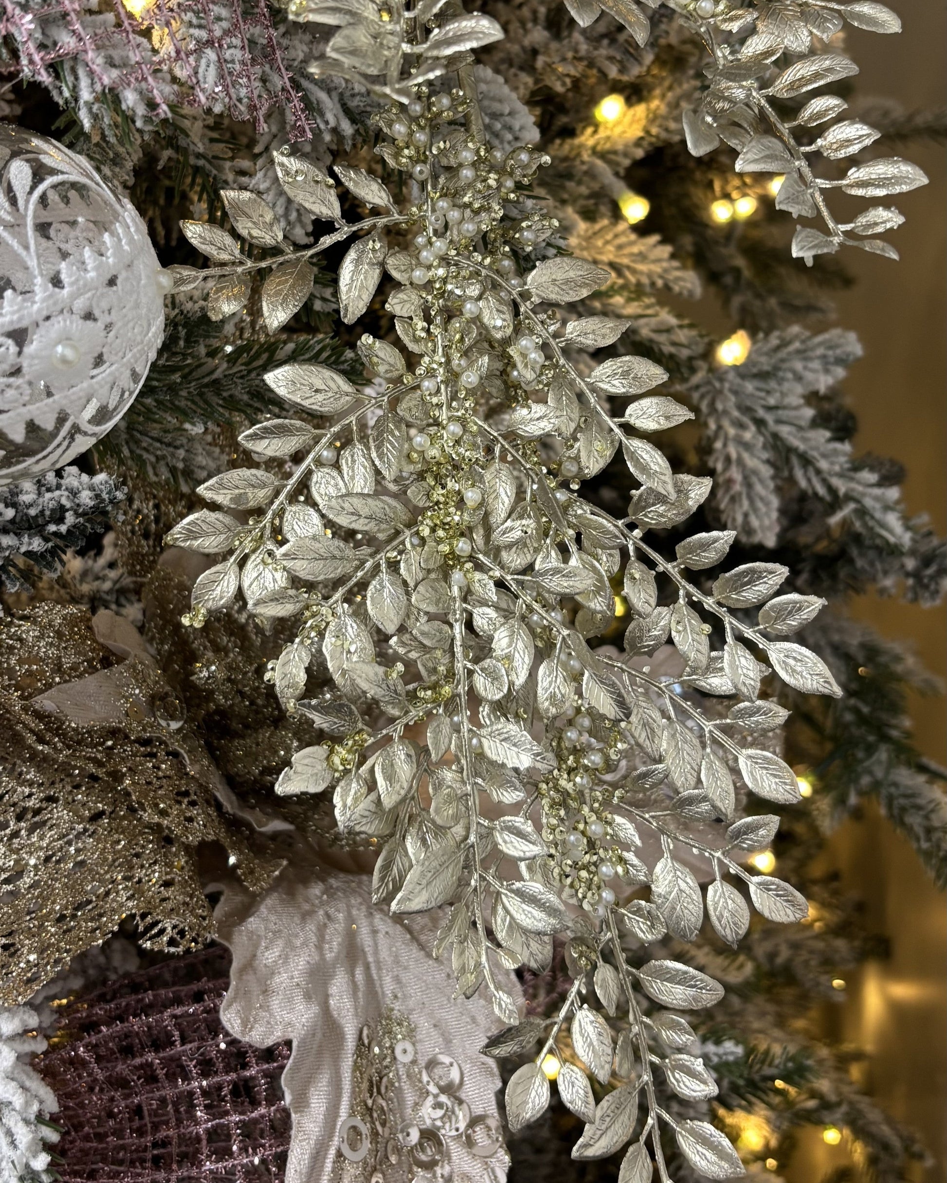 Champagne Fern Metallic Spray - My Christmas