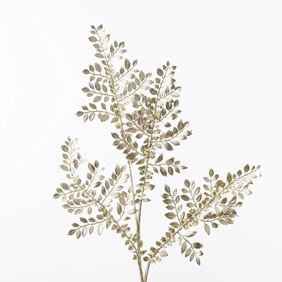 Champagne Fern Metallic Spray - My Christmas