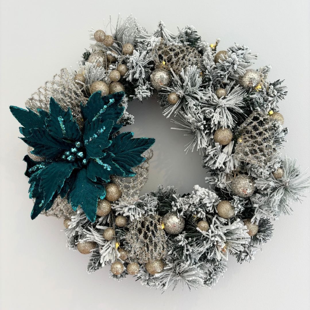 Champagne Forest - Flocked Wreath - My Christmas